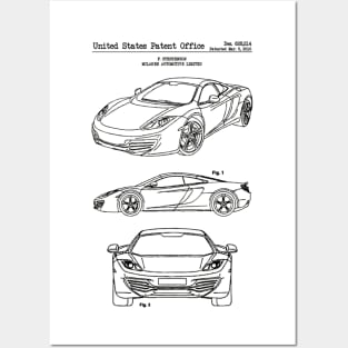 McLaren Automotive Limited Patent Black Posters and Art